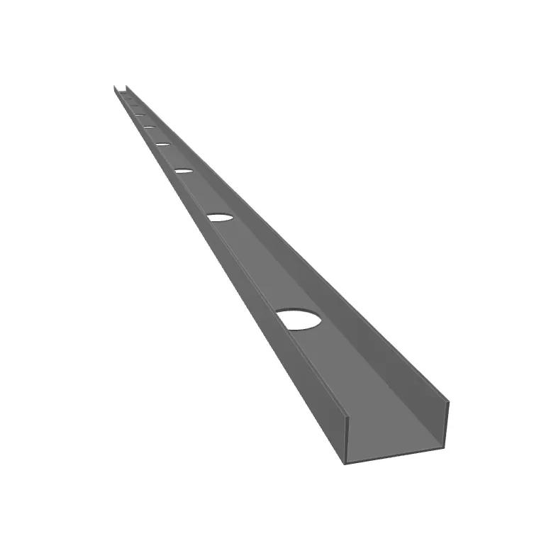 The 2-piece track with its bronze mounting base and the white front cover clipped over it
